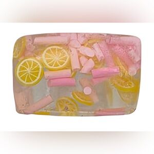 Acrylic Resin Trendy Chunky Retro Y2k Fruit Marble Lemonade Drink Party rings